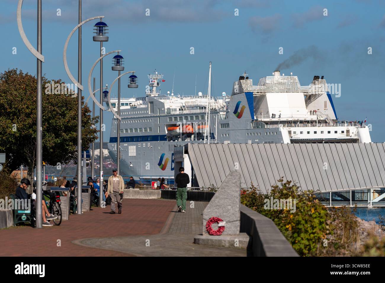 Gosport Hampshire England UK. 28.09.2025. The cross channel ferry  Mont St Michel  passing Gosport in southern England UK. Stock Photo