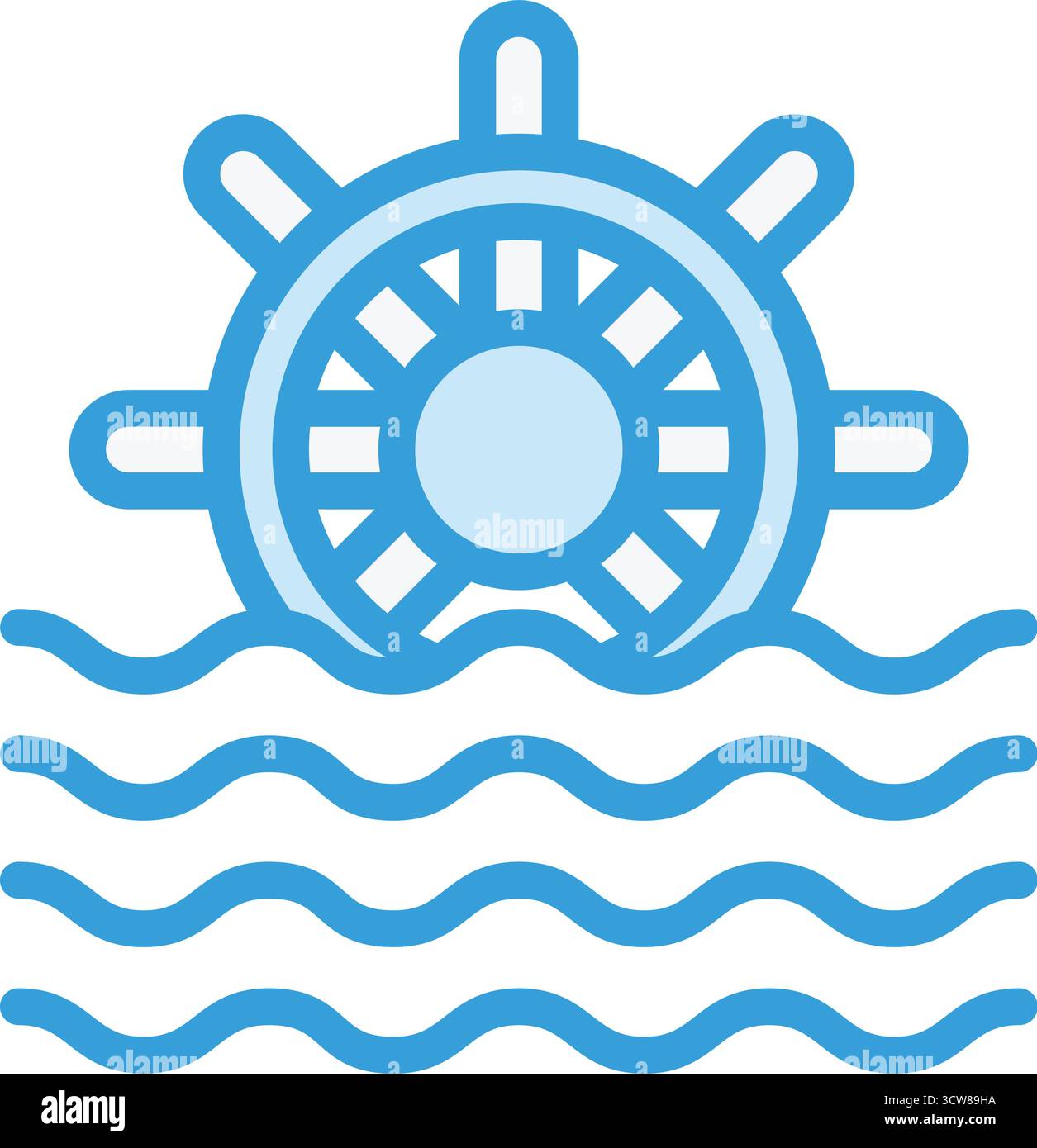 Water Mill Vector Icon Design Illustration Stock Vector