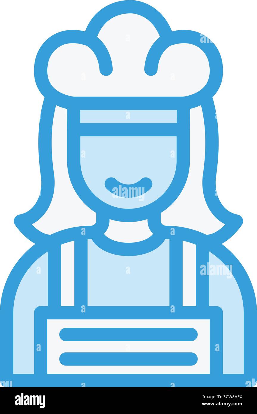 Female Chef Vector Icon Design Illustration Stock Vector