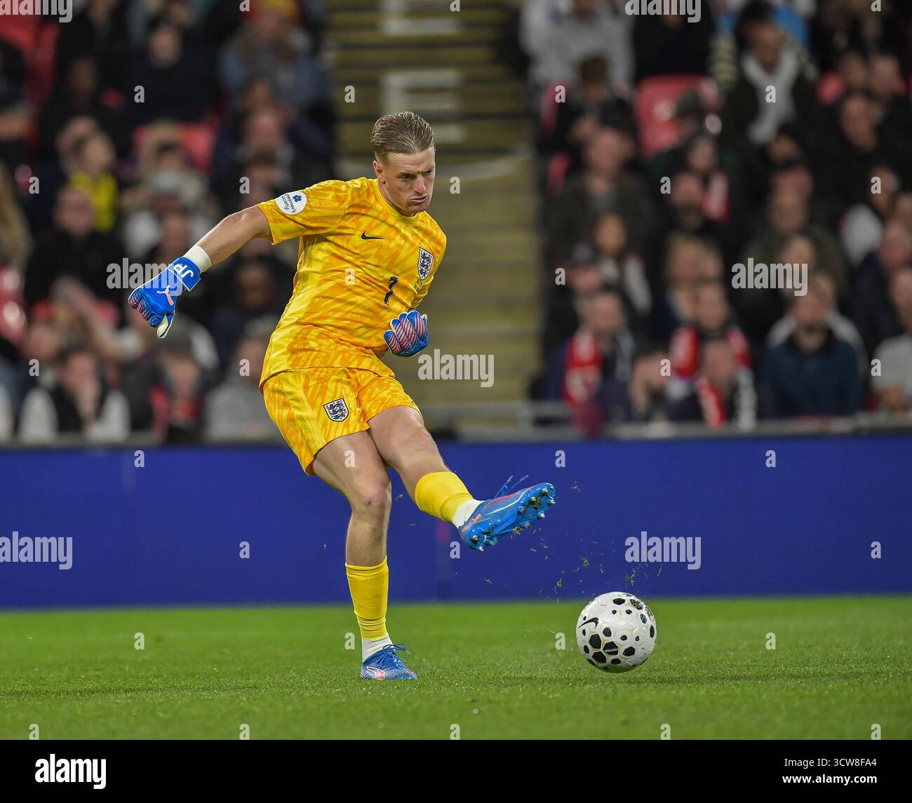 Jordon Pickford of England in action during the International Friendly ...