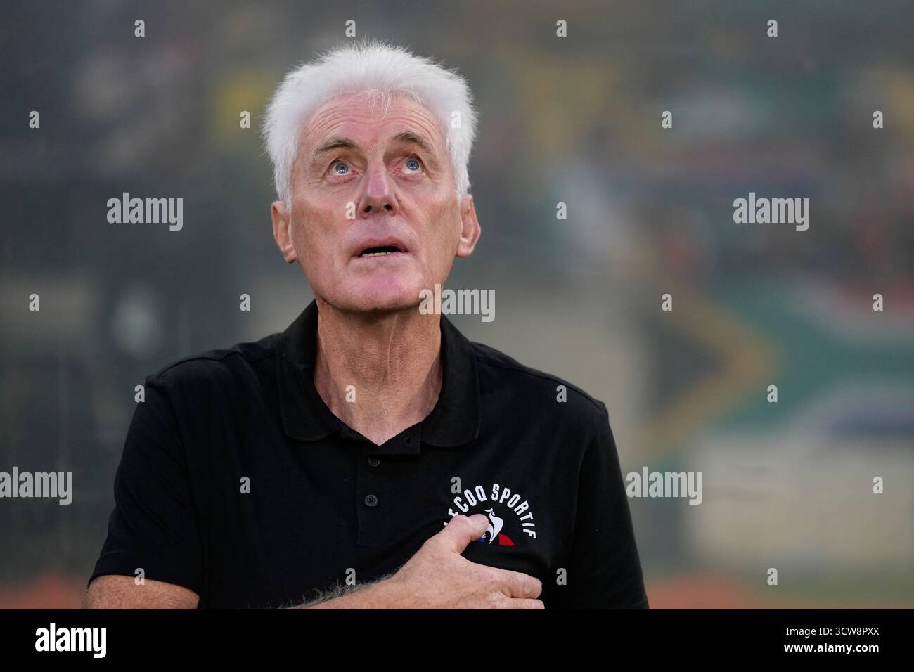 Hugo Prior South Africa's head coach Hugo Broos stands prior to the start of a ...
