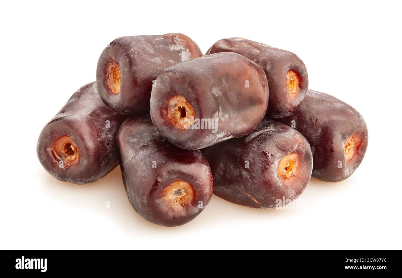 dates fruit path isolated on white Stock Photo