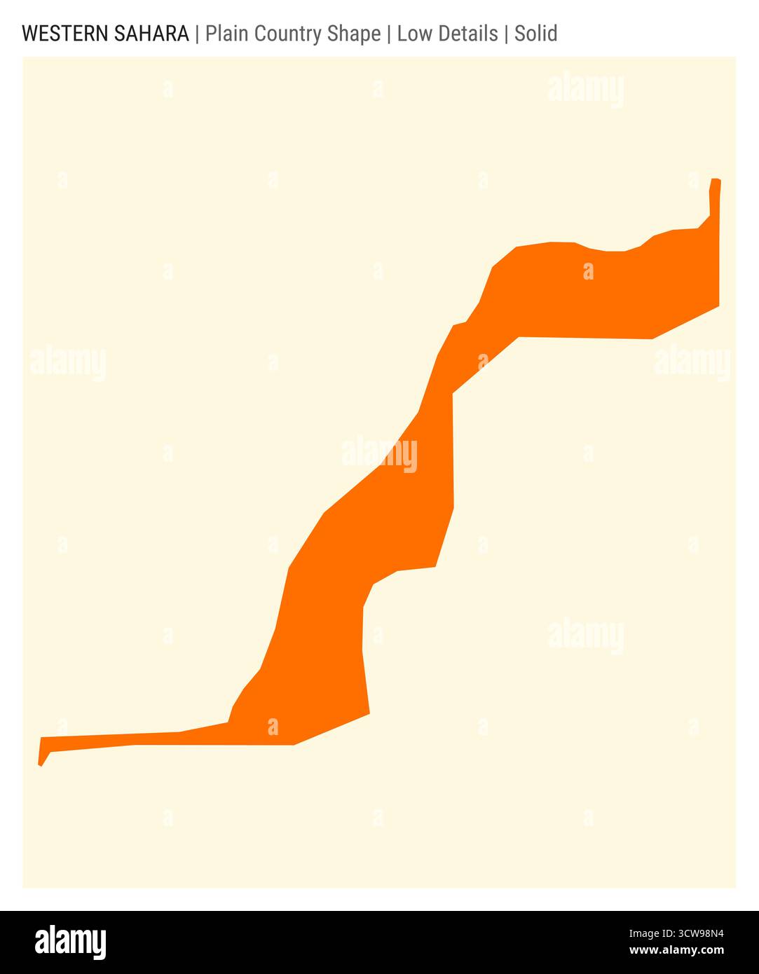 Western Sahara plain country map. Low details. Solid style. Shape of ...
