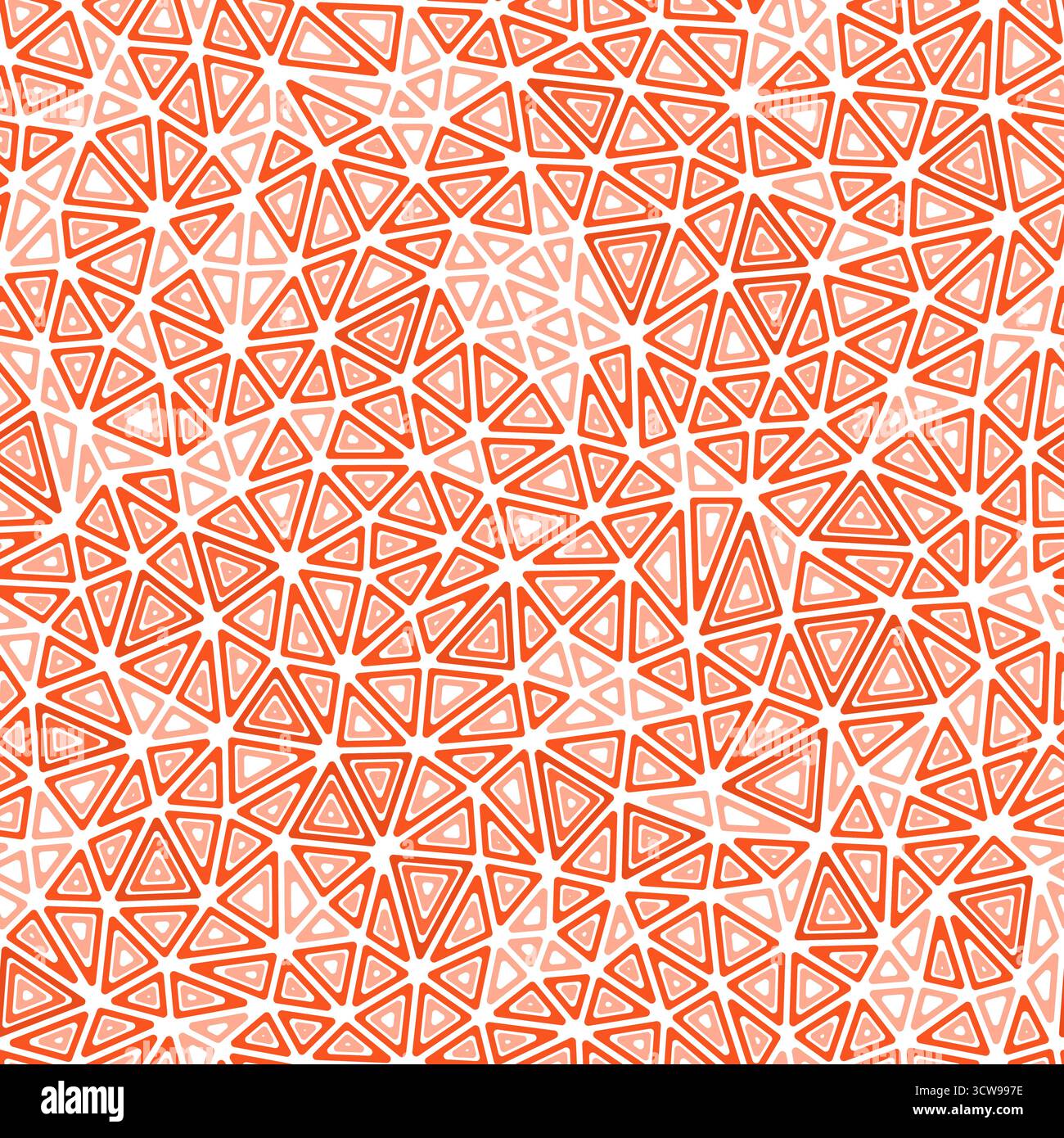 Triangles pattern geometric design. Compact shape size. Multiple repeated inner triangles. One tone colored style. Repeatable pattern. Stock Vector