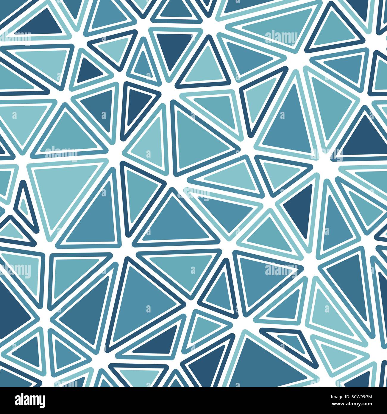 Vector science background. Rounded solid shapes in frames. Large triangle size. Mono-tone colored style. Repeatable pattern. Trending vector tiles. Stock Vector