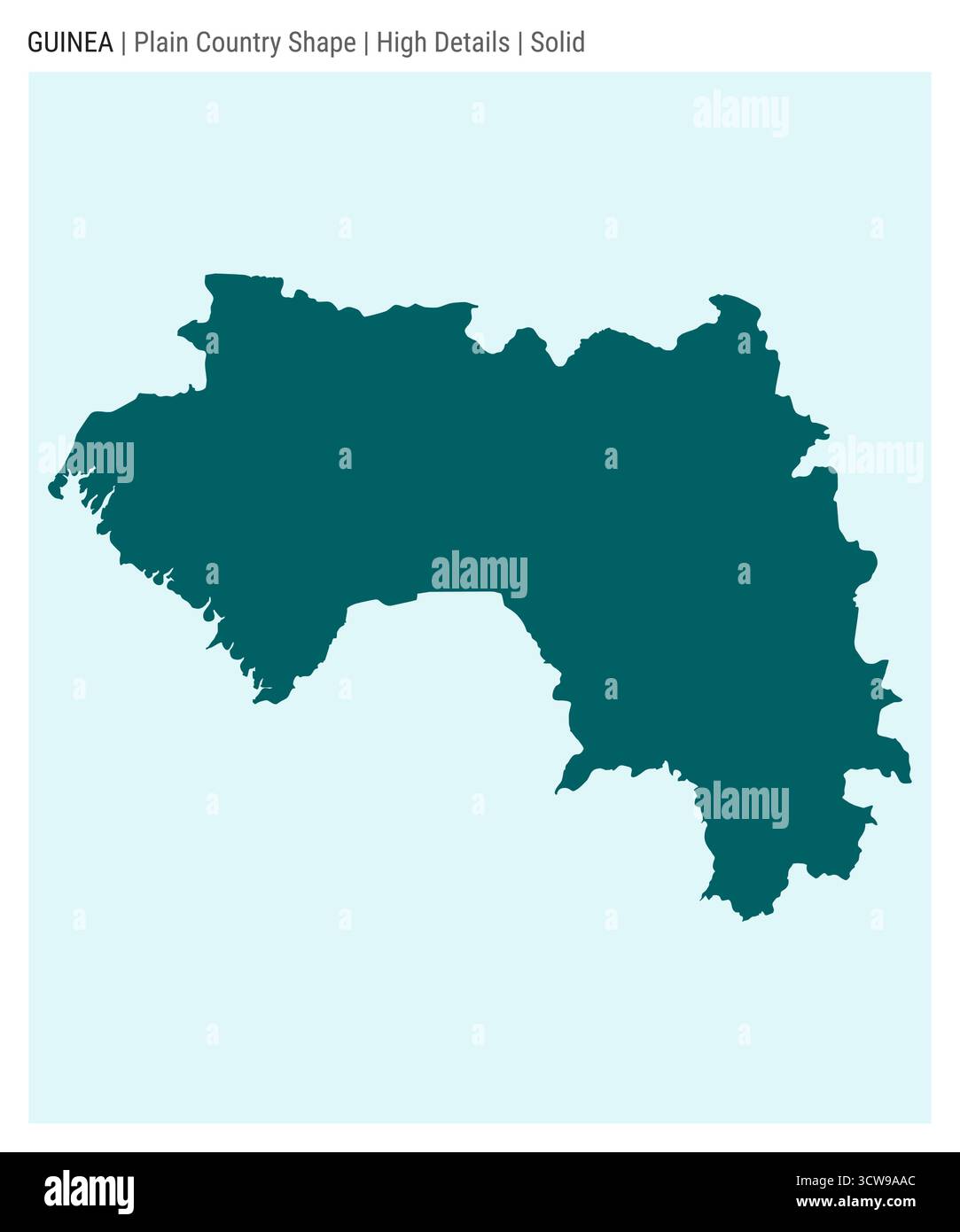 Guinea plain country map. High details. Solid style. Shape of Guinea ...