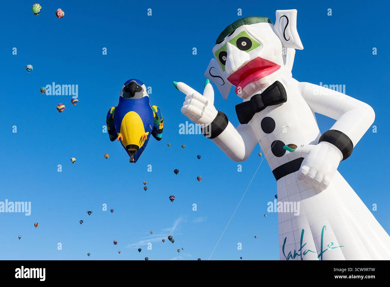 The Zozobra hot air balloon takes its inaugural flight after it is