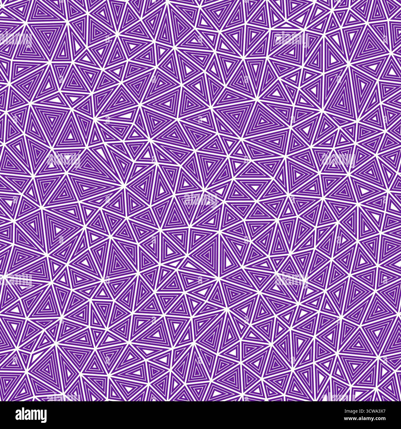 Minimal geometric background. Multiple repeated inner triangles. Compact triangles size. Solid Color style. Seamless pattern. Modern vector tiles. Stock Vector