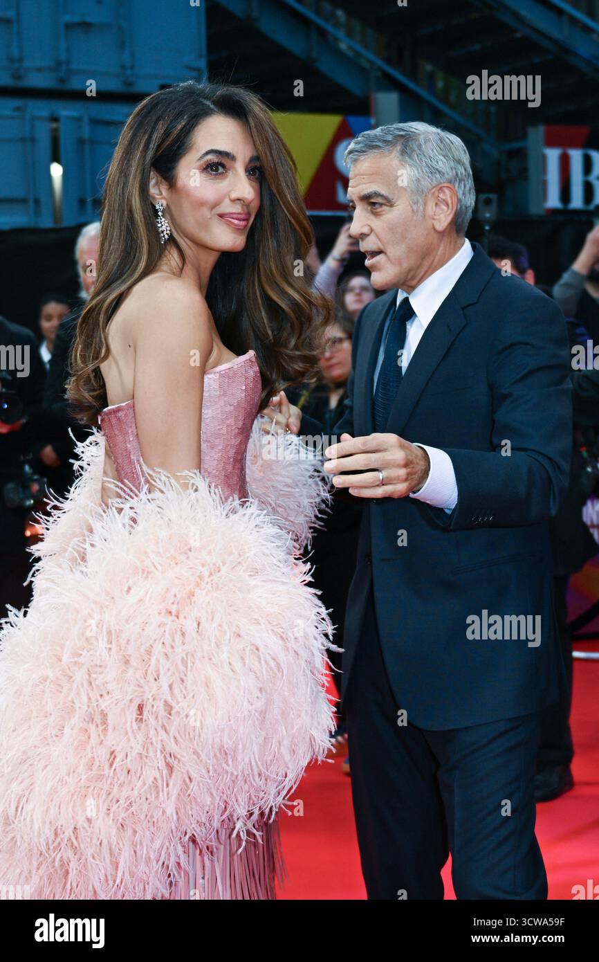 George Clooney and Amal Clooney attending the Jay Kelly Premiere as part of  the BFI London Film Festival in London, England on October 10, 2025. Photo  by Aurore Marechal/ABACAPRESS.COM Stock Photo -