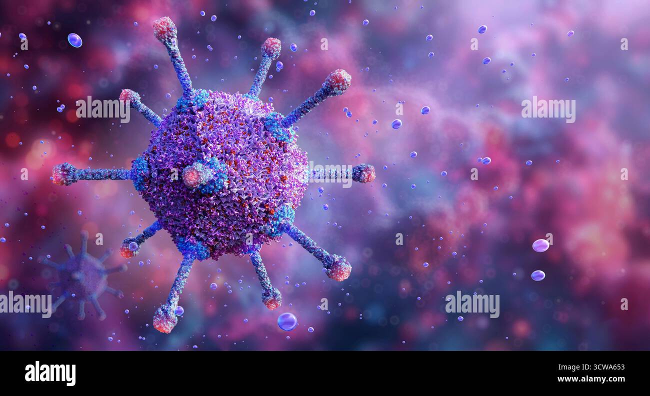 Adenovirus, illustration. Adenoviruses are non-enveloped, double ...