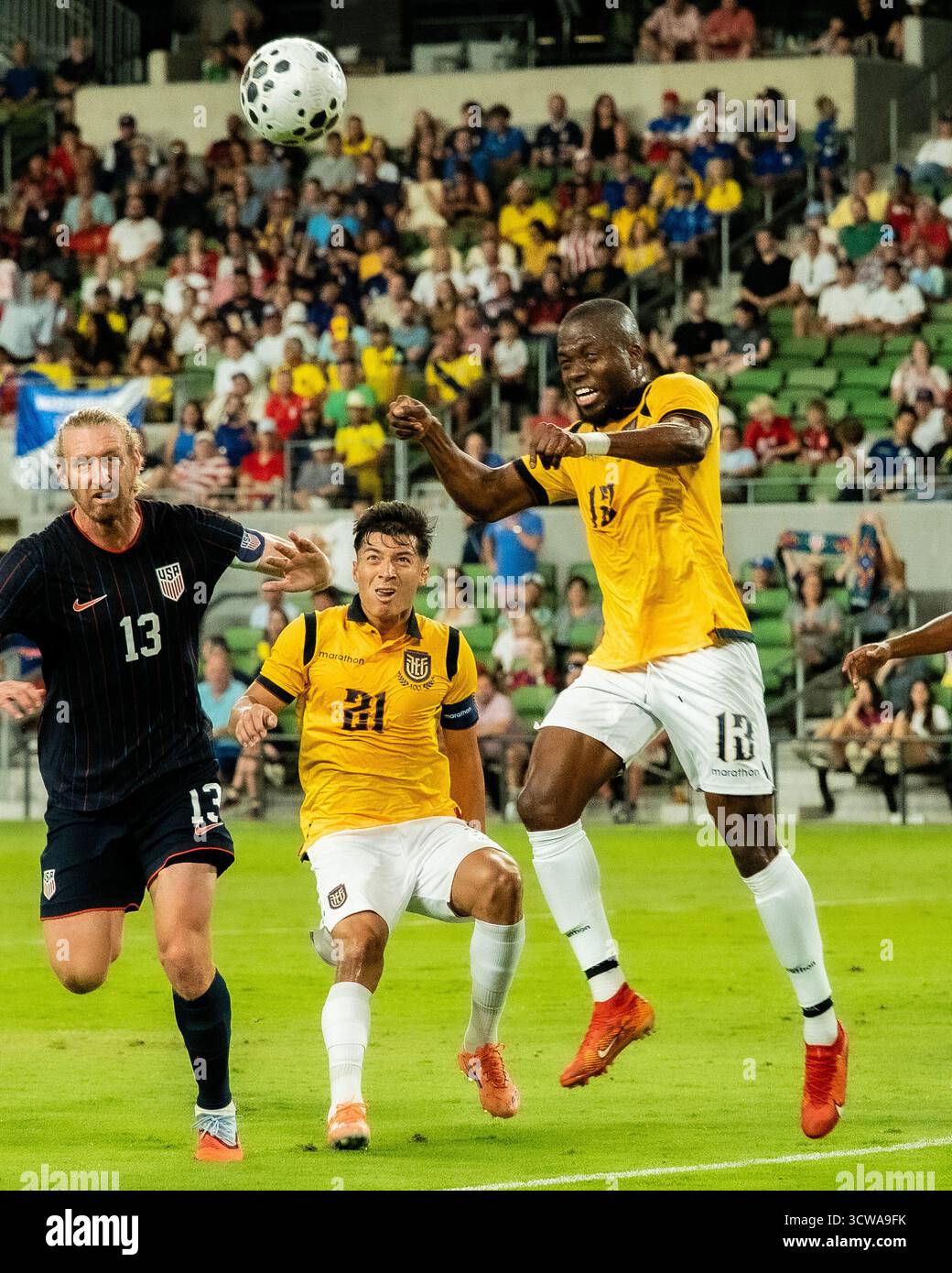 Oct 10, 2025. Kevin RodrÃguez (13) of the Ecuador Soccer Team vs US Men ...