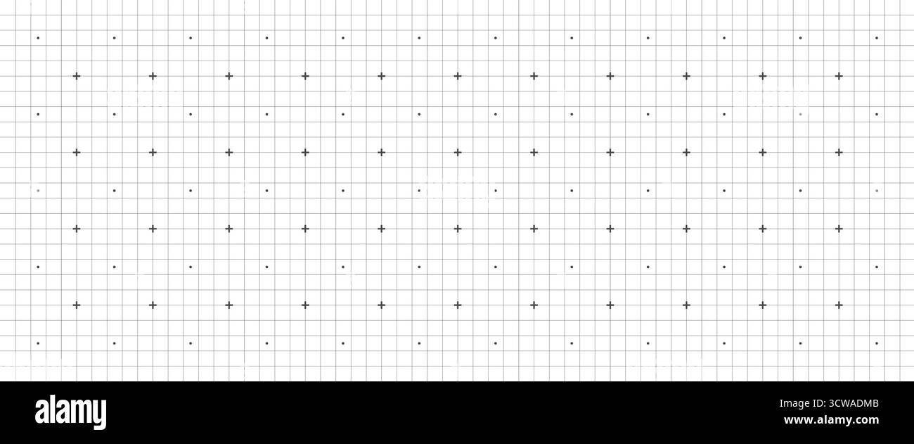 Blueprint black graph. Abstract grid background with lines and dots. Notebook pattern with empty space. Vector Illustration Stock Vector