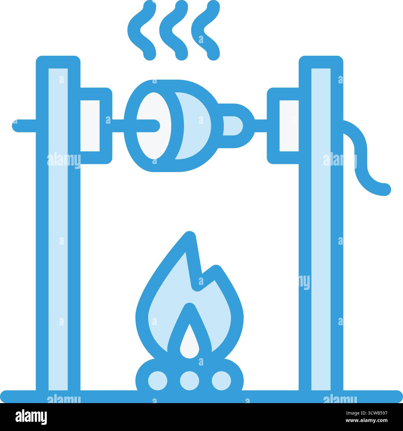 Medieval fire roasting Vector Icon Design Illustration Stock Vector