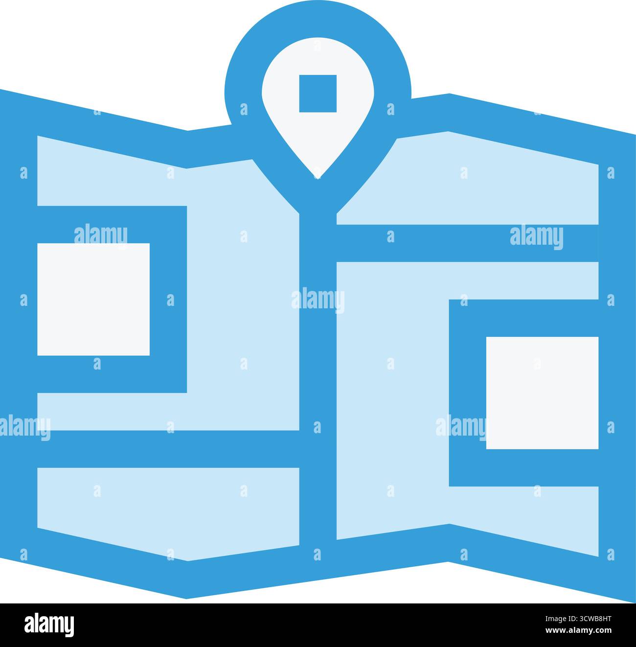 Tri Folded Map Vector Icon Design Illustration Stock Vector