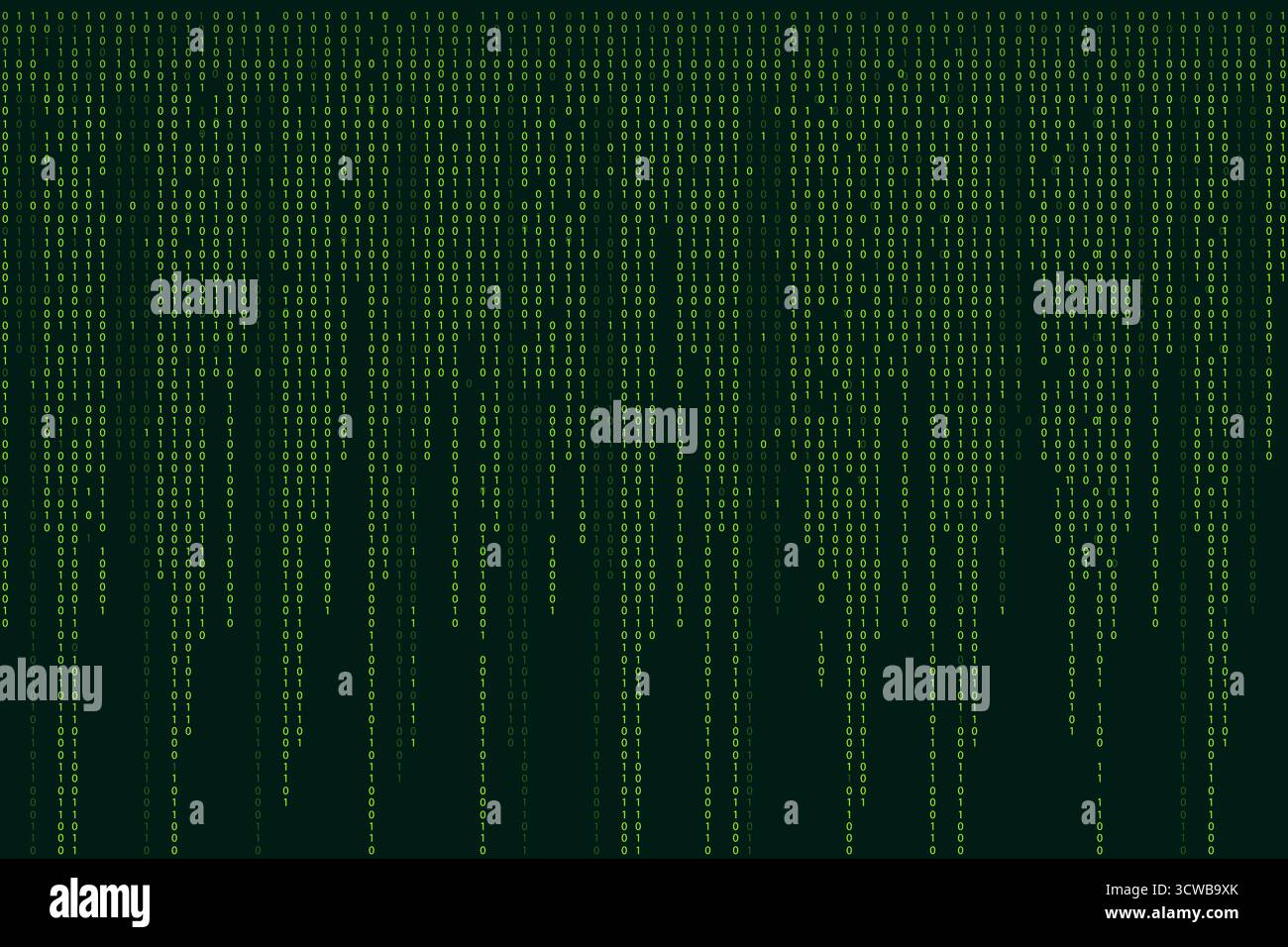 Matrix binary code 0 and 1 numbers. Tech hacker concept. Futuristic Falling digits on dark backdrop. Running random numbers. . Vector illustration Stock Vector