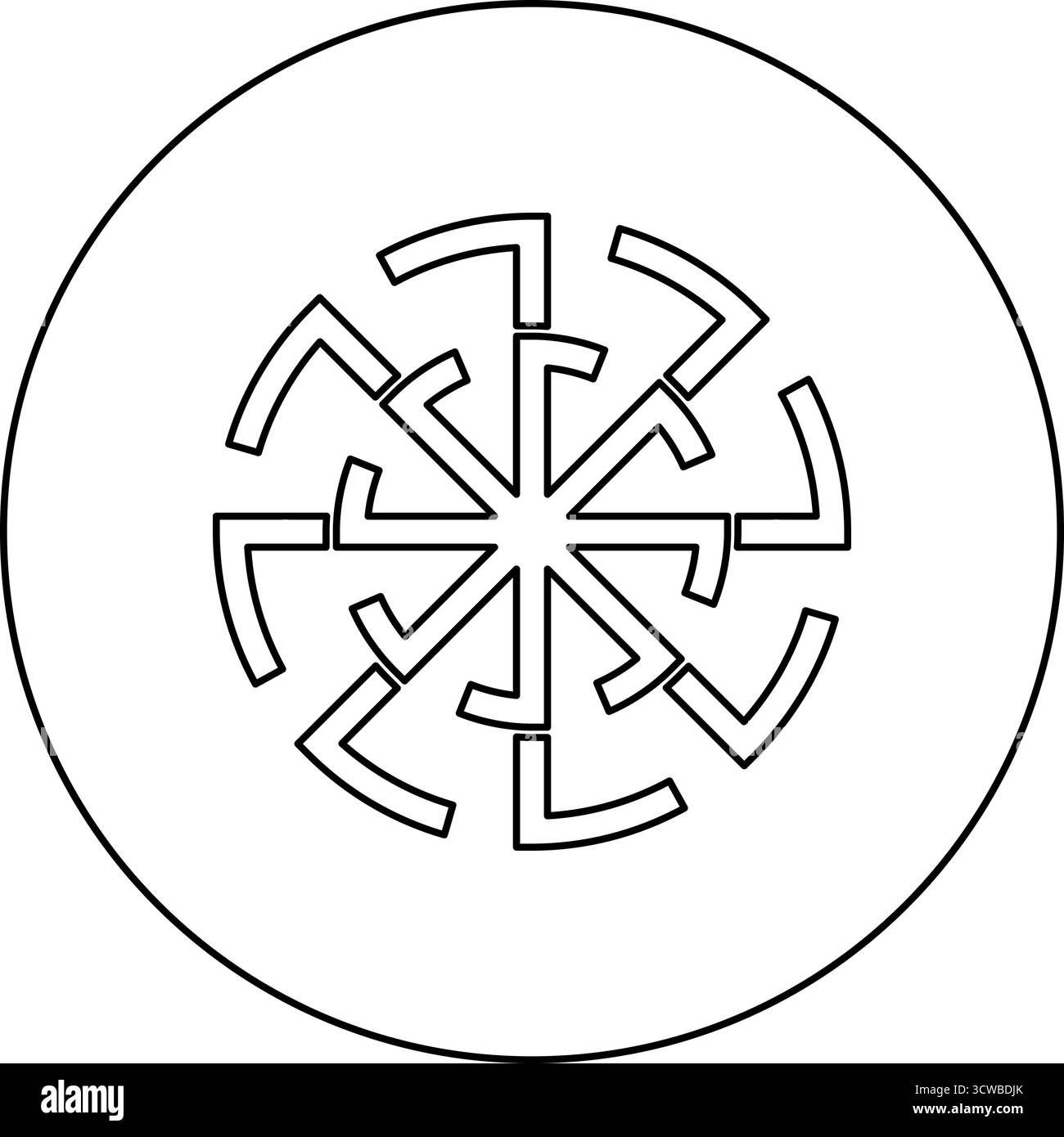 Svetch symbol sign slavic pagan icon in circle round black color vector ...