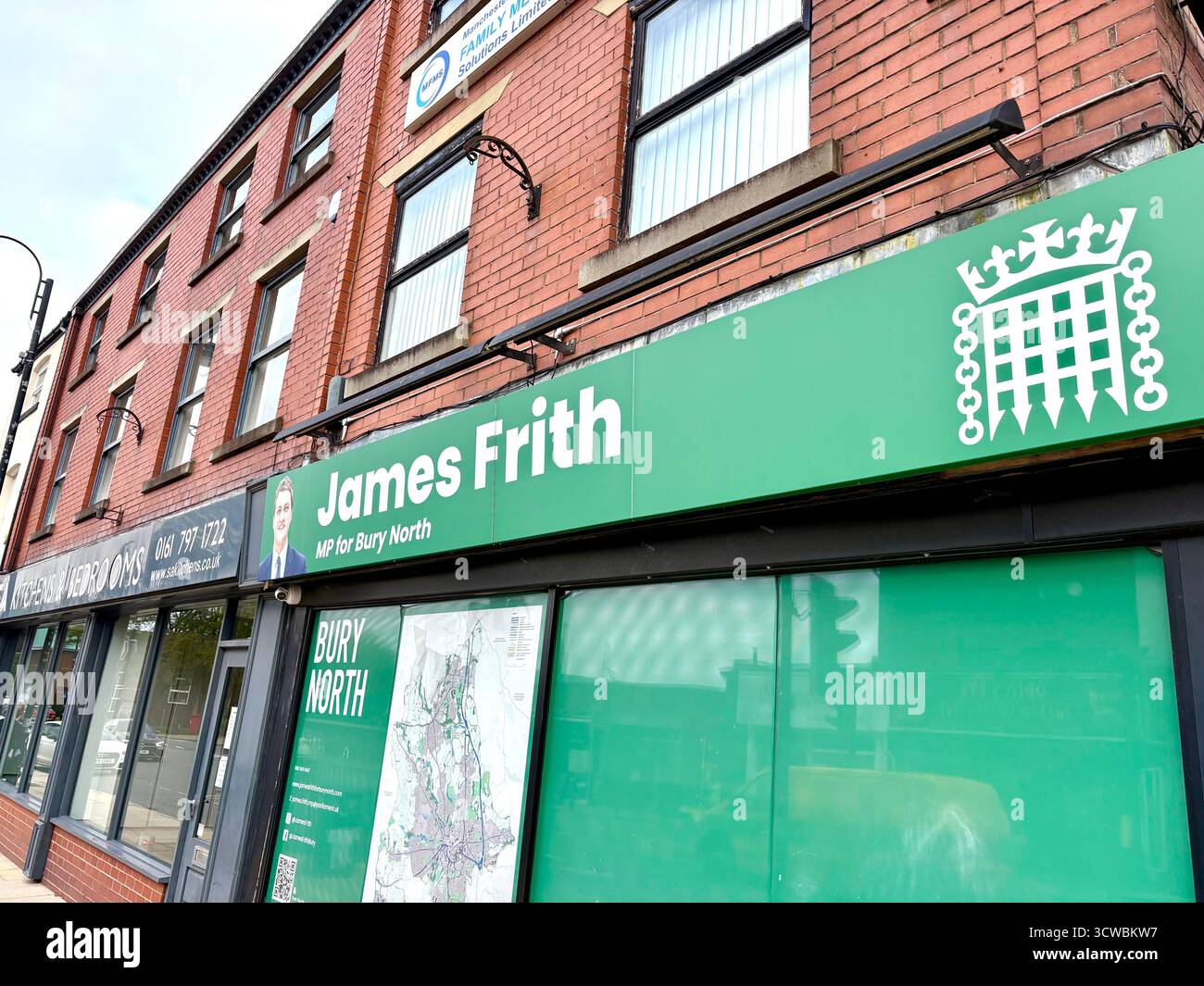 Member of Parliament James Frith constituency office in Bury North, Greater Manchester,England,UK - Smartphone Captured Stock Image