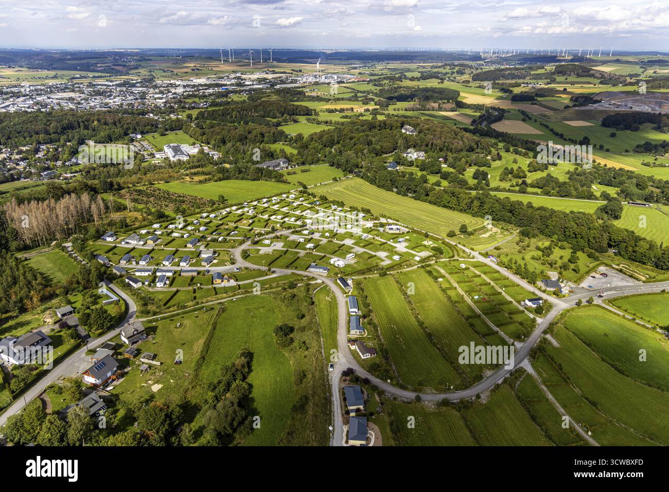 Aerial view, holiday park Brilon, campsite, Hoppecker Strasse, Brilon ...
