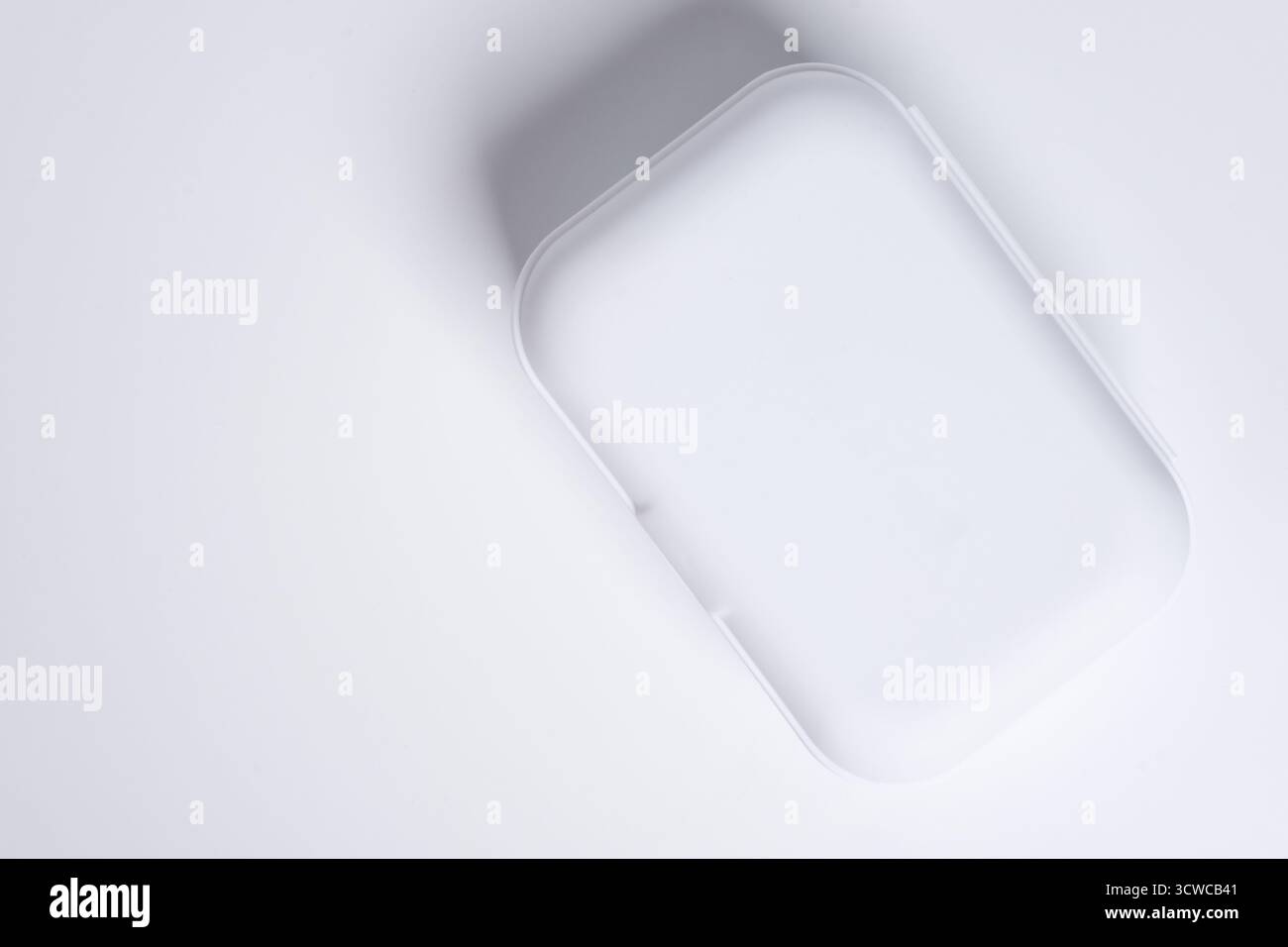 White small plastic box isolated on white background Stock Photo