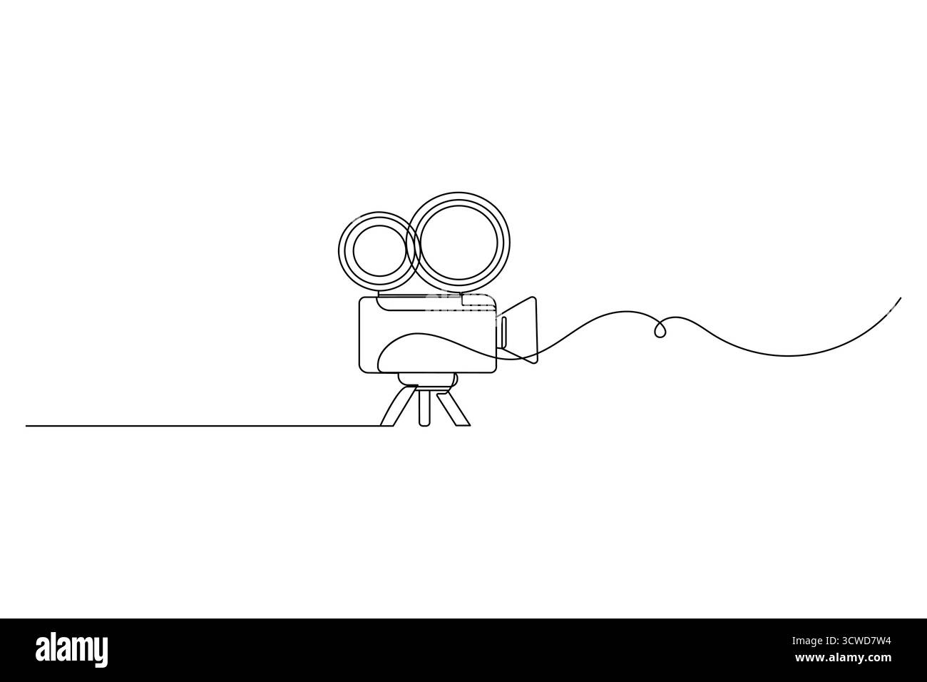 Video camera Continuous one line drawing of outline vector illustration ...