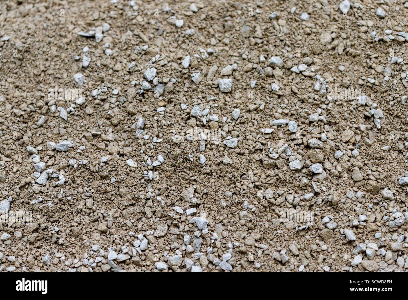 Loos Pebless A close-up, top-down view of loose aggregate material, composed of ...