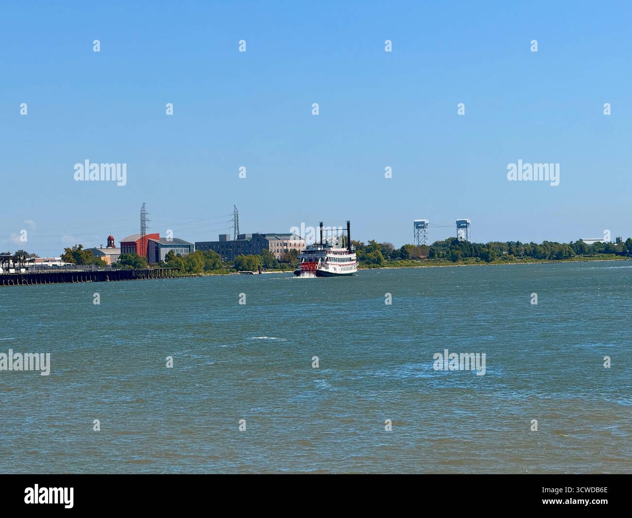Crescent City Connection Bridge over the Mississippi River in New Orleans - Smartphone Captured Stock Image