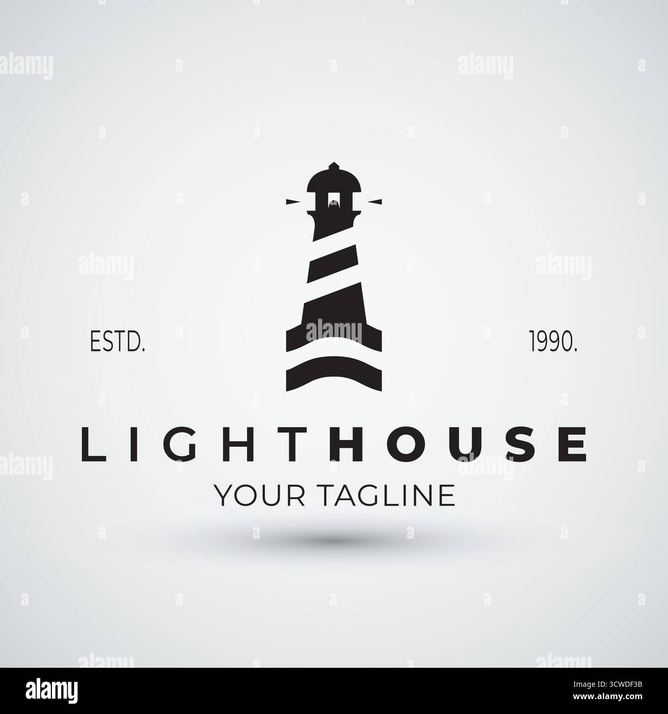 Lighthouse logo vector simple design template Stock Vector