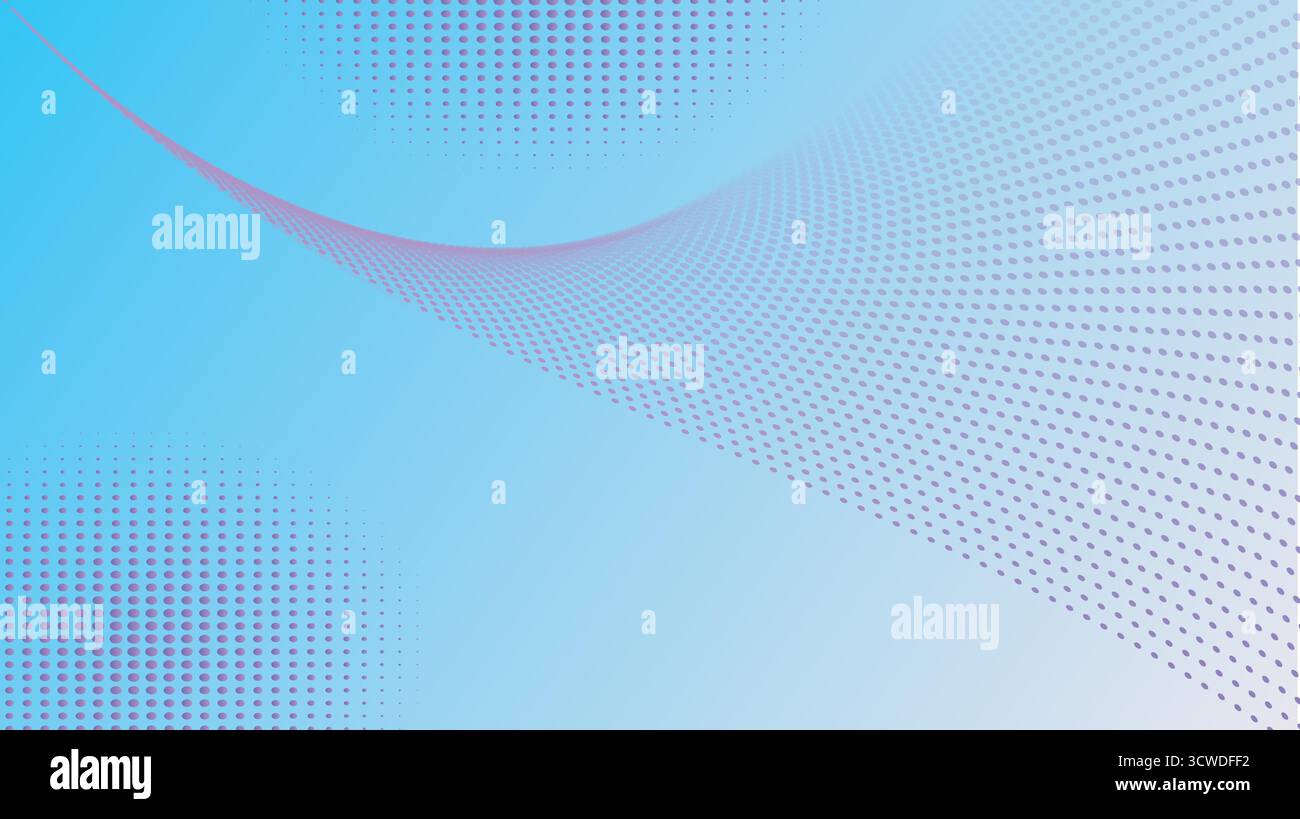 Abstract Blue Halftone Wave Background Stock Vector