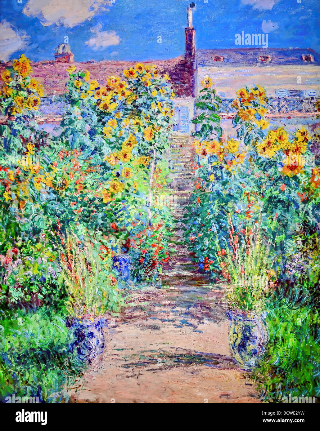 Tableau Claude Monet Vetheuil - Reproduction Toile HD Roulée - Art Mural