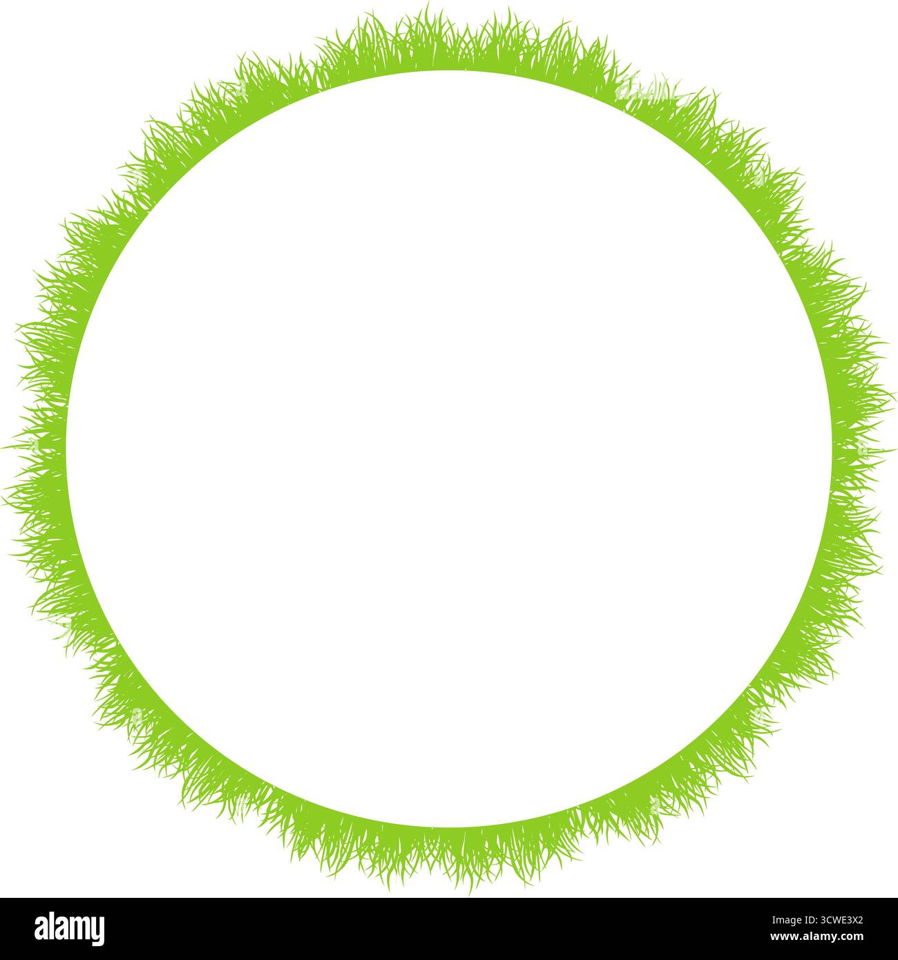 Green Grass empty frame. Trendy botany graphic template. Grass empty frame box Stock Vector