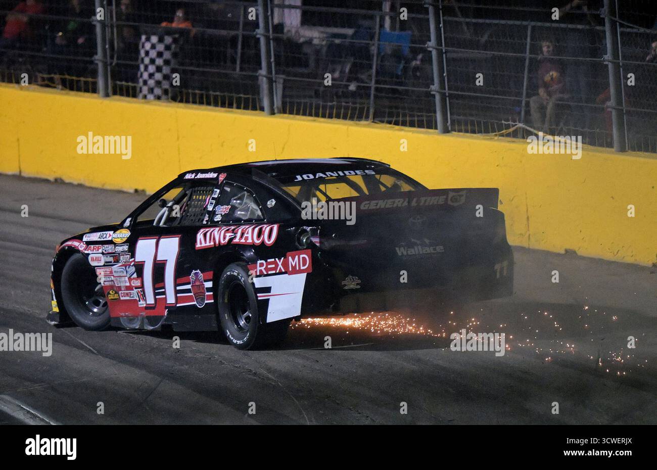 LAS VEGAS, NV - OCTOBER 10: Nick Joanides (77) crashes in turn 3 during ...