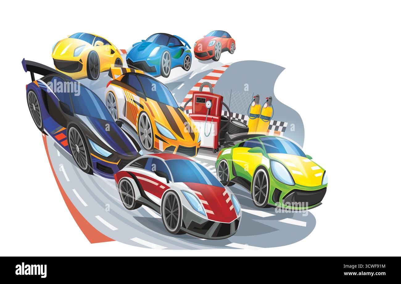 Bus Cartoon Racing Transport vehicles riding cartoon hi-res stock photography and images ...