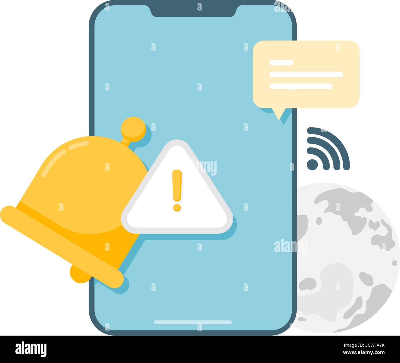 smartphone error notification Stock Vector