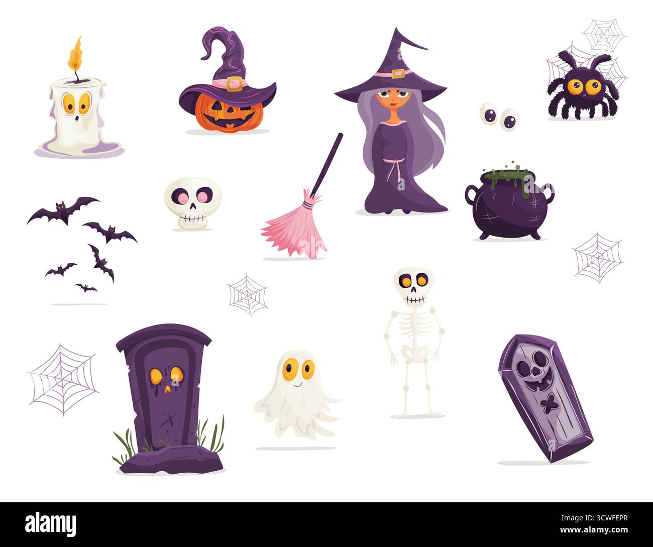 Themed set of characters for Halloween Stock Vector