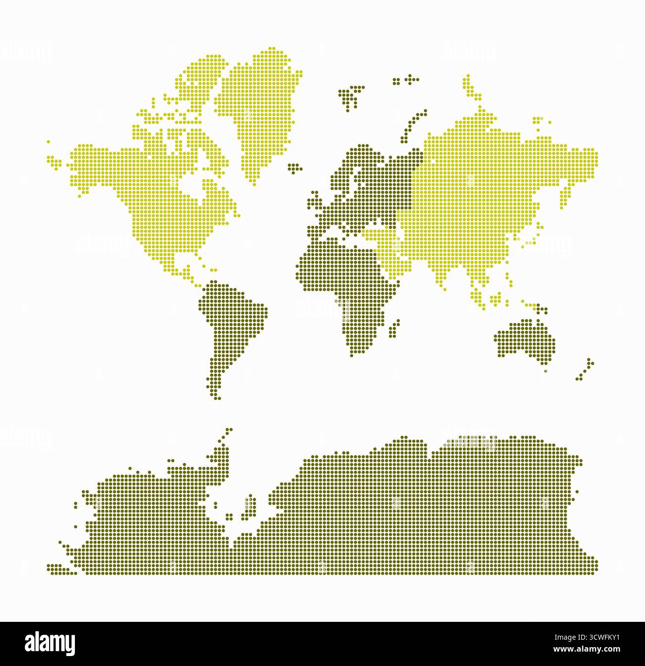 World dotted map. Digital style map of the world on white background ...