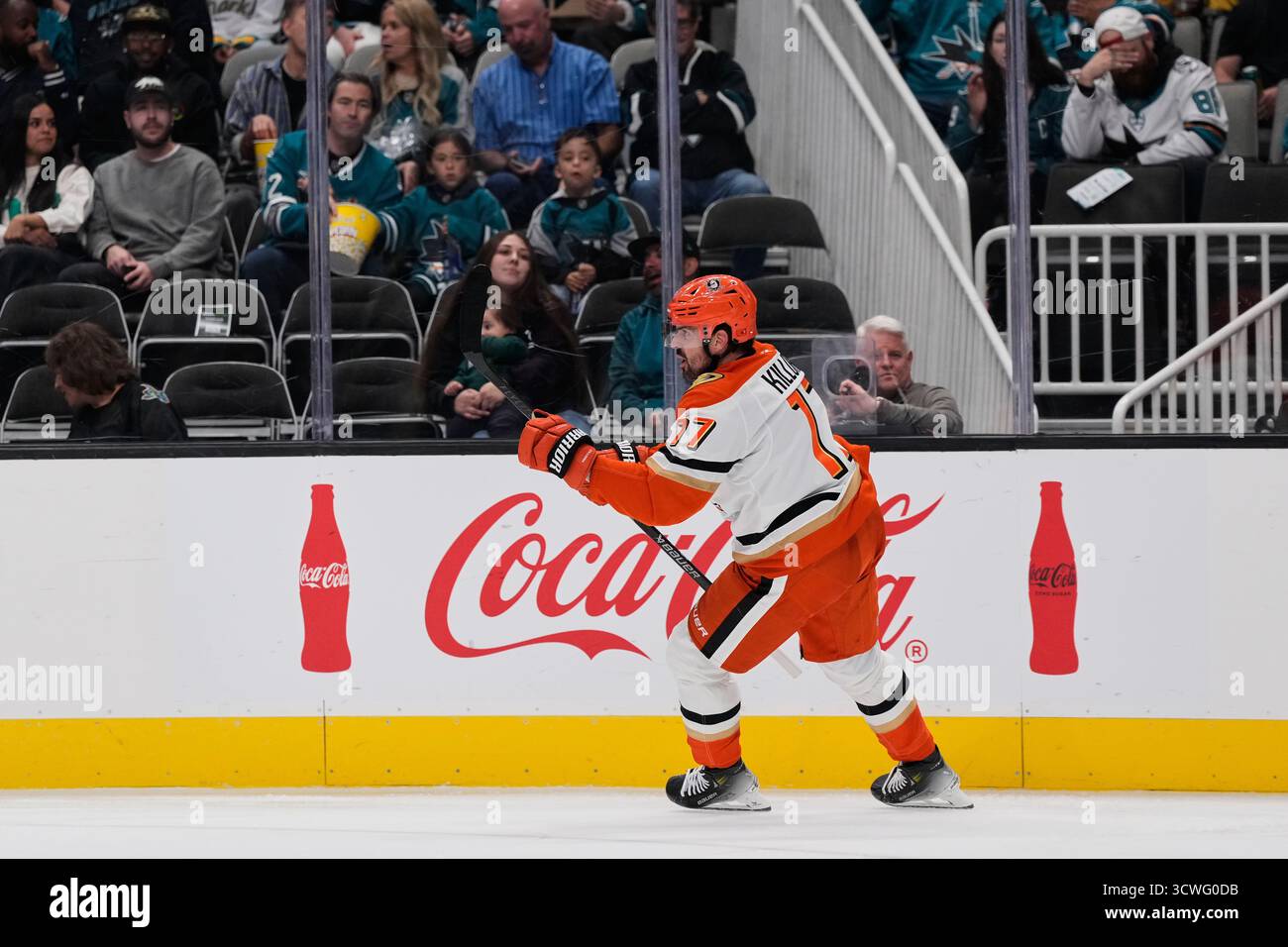 Anaheim Ducks left wing Alex Killorn reacts after scoring a goal during ...
