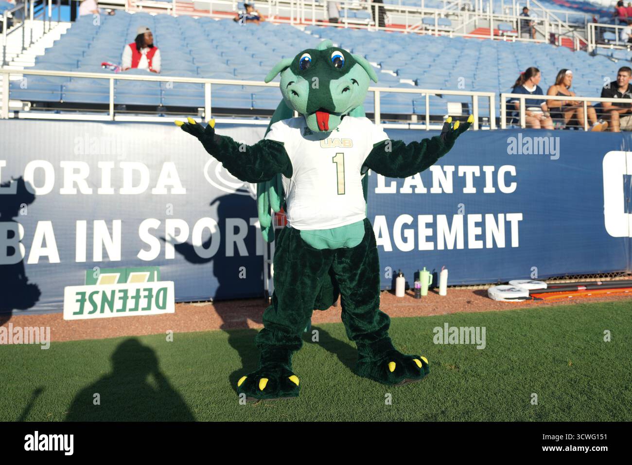 BOCA RATON, FL - OCTOBER 11: the UAB Blazers mascot poses for a photo ...
