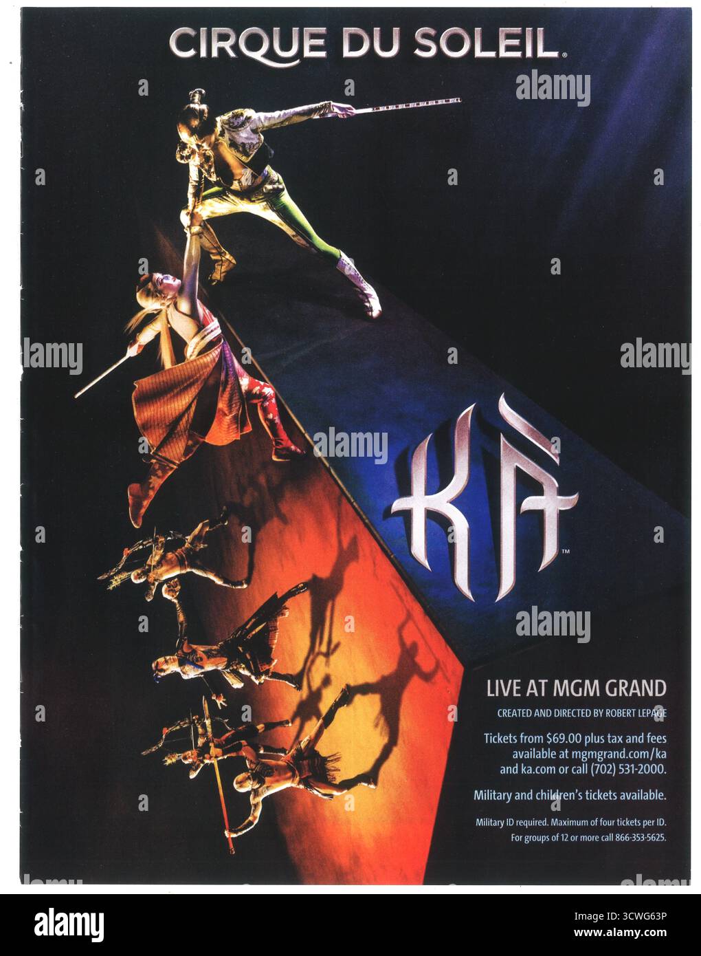 2007 Cirque du Soleil show KÀ performed lice at the MGM Grand in Las Vegas ad Stock Photo