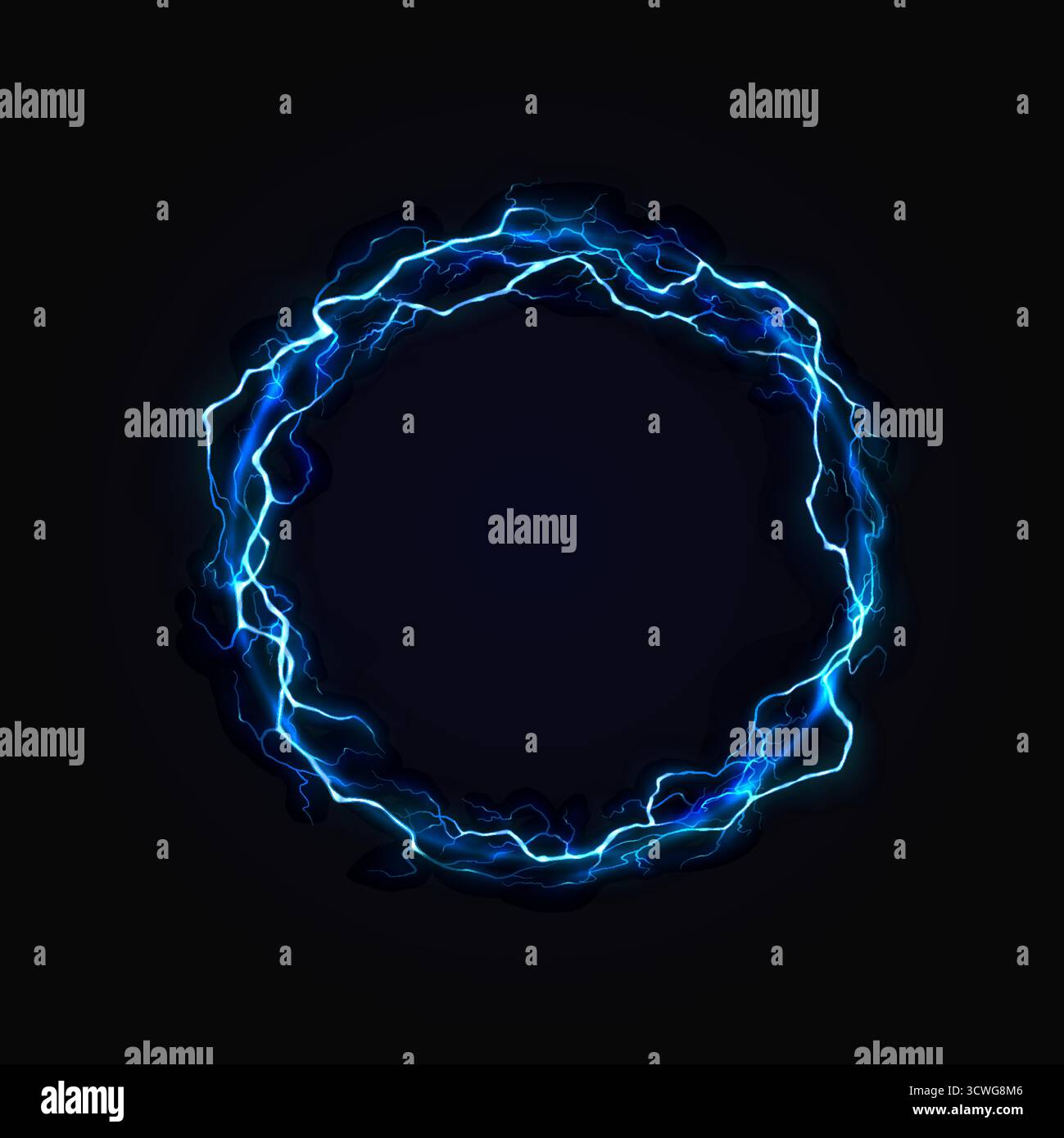 Energy blue lightning glowing loop Stock Vector Images - Alamy