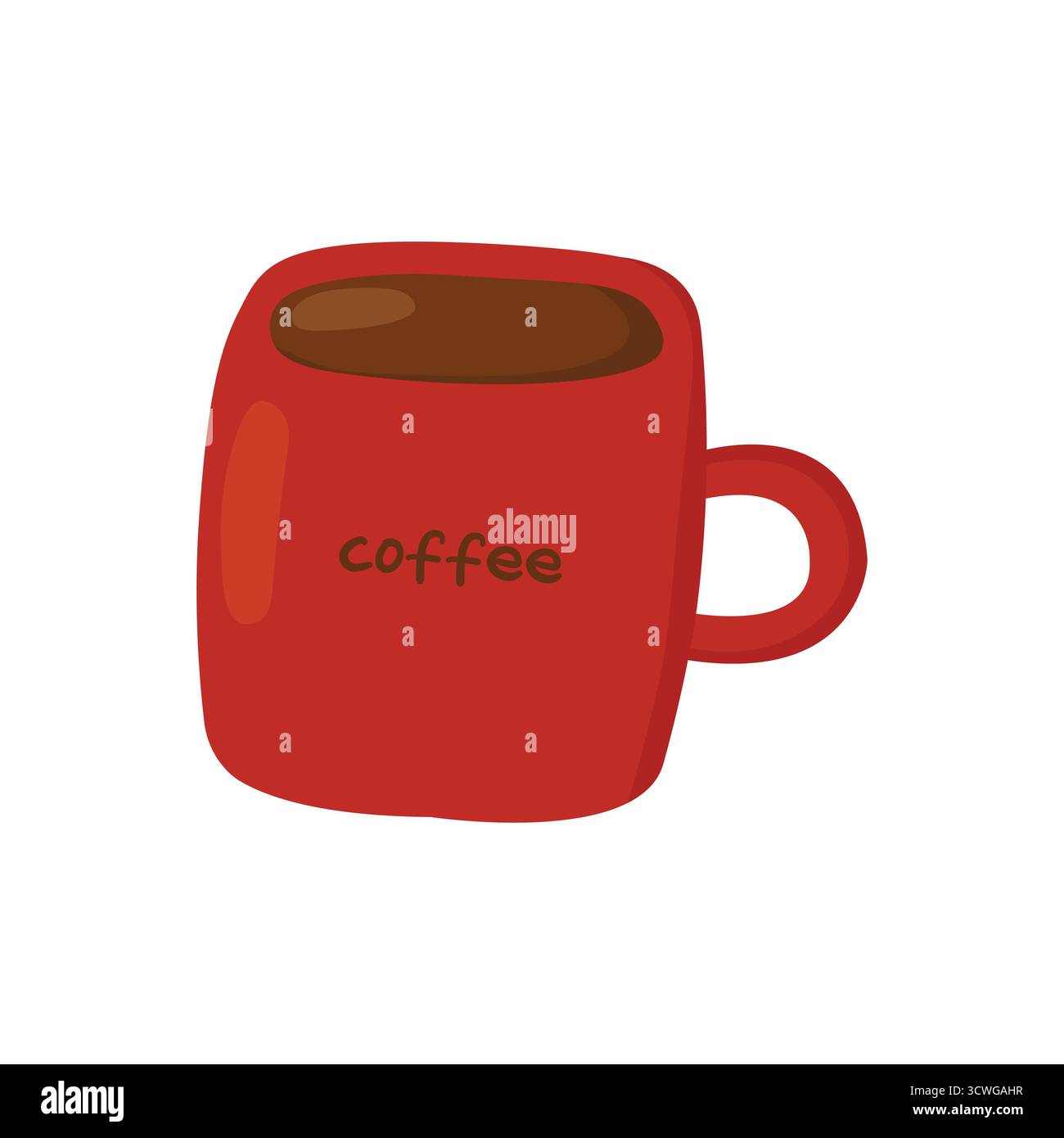 Red coffee cup with hot drink Illustration Stock Vector