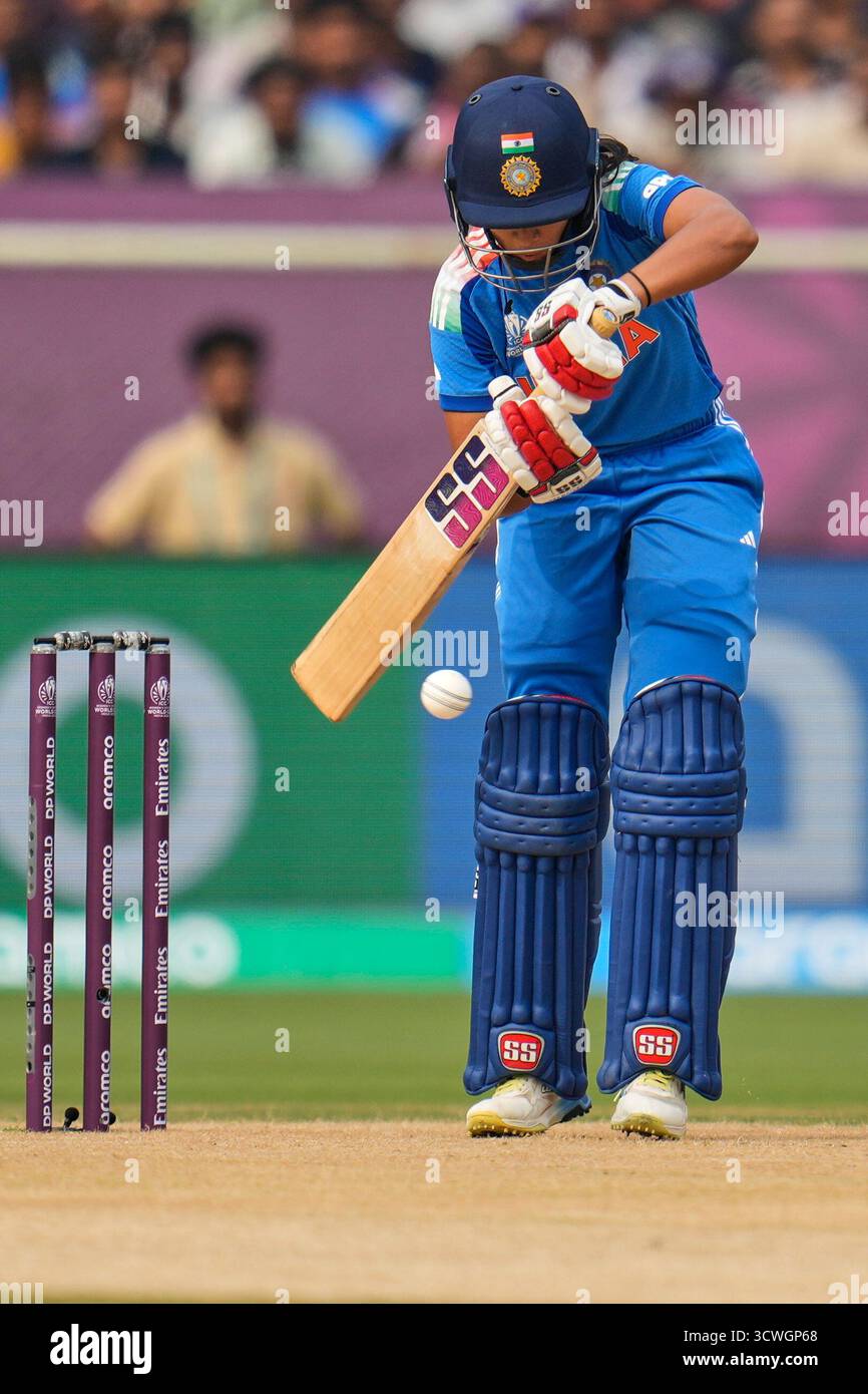 India's Pratika Rawal bats during the ICC Women's Cricket World Cup ...