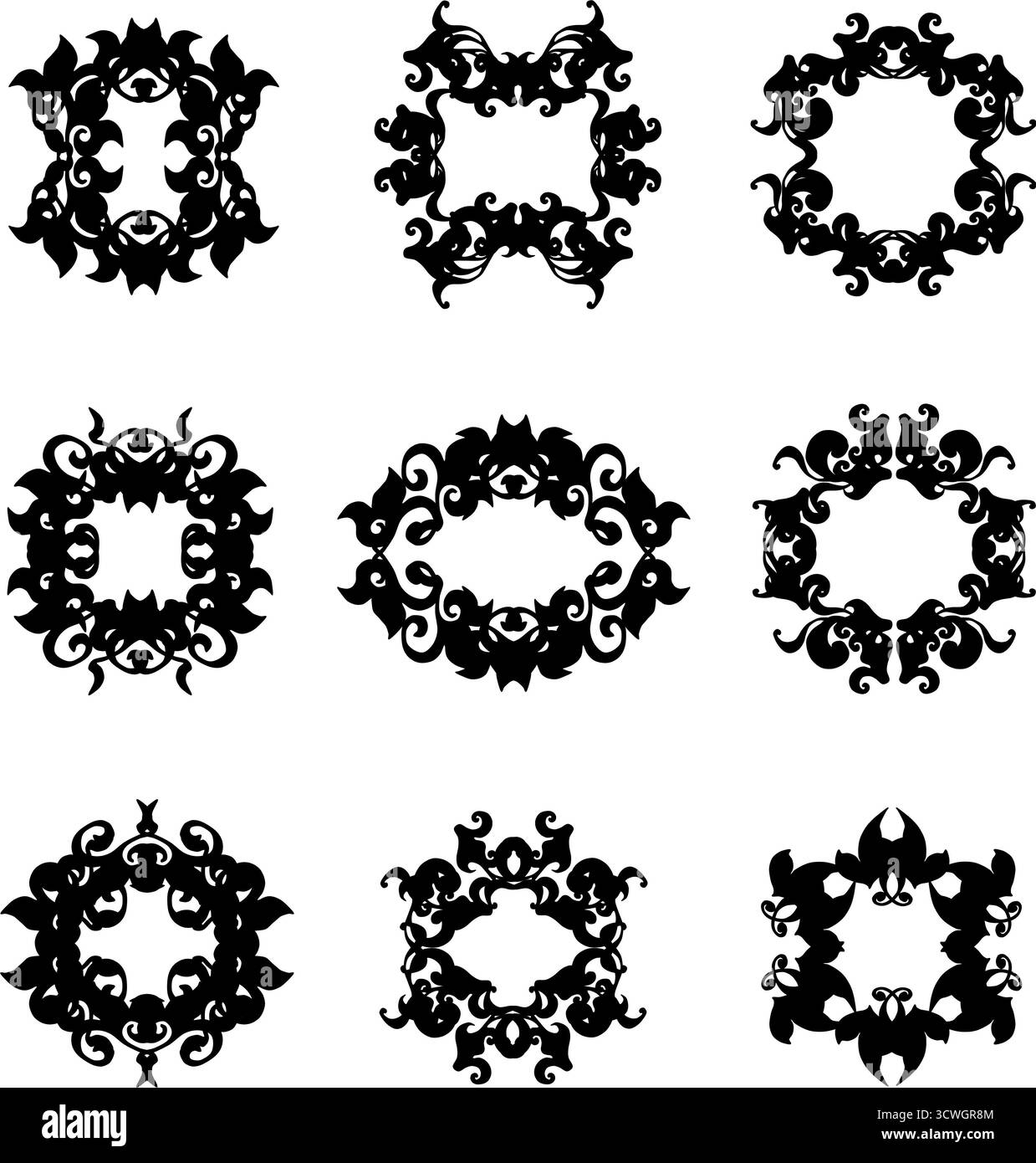 Decorative simple line frames Black and White Stock Photos & Images - Alamy