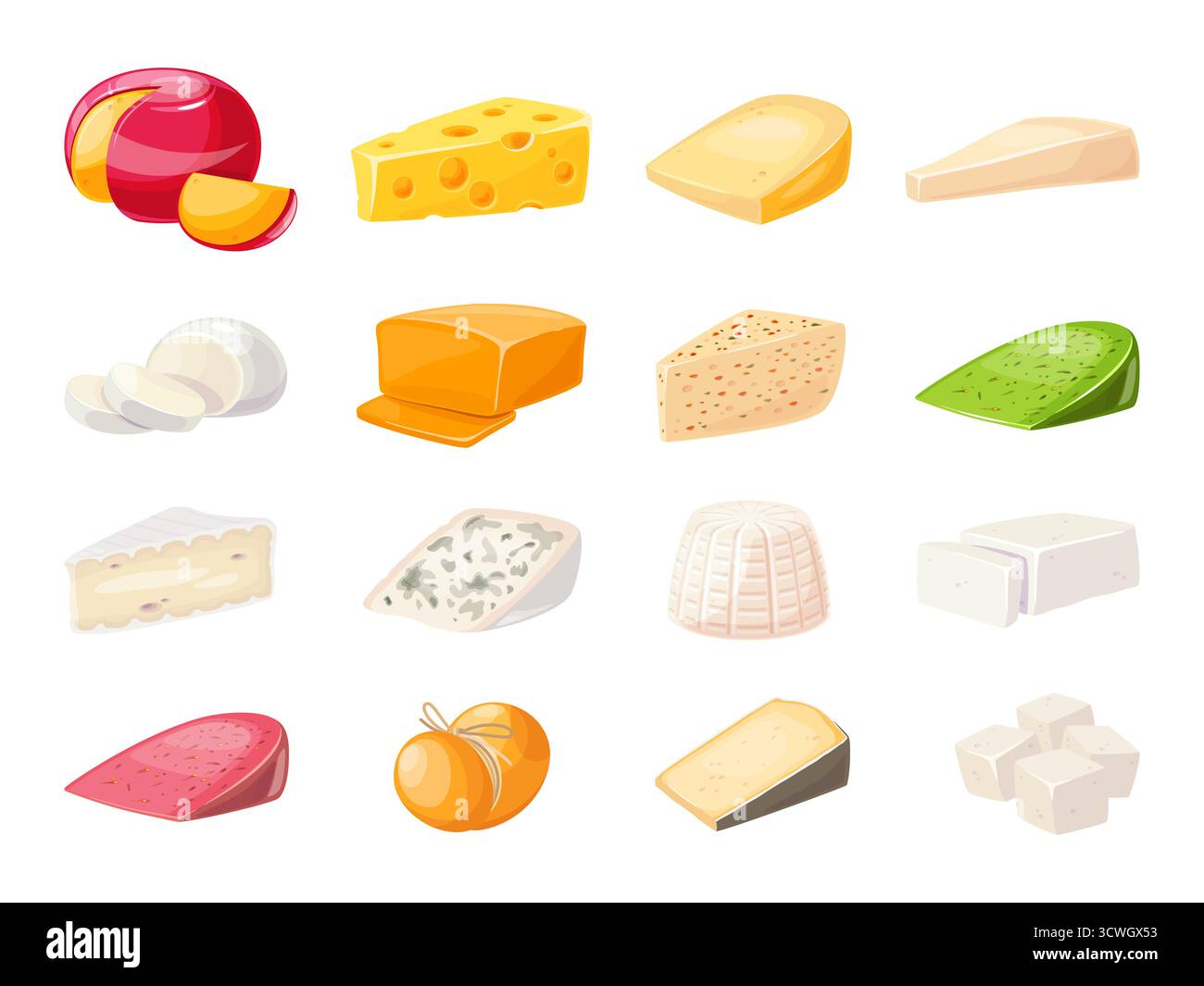 Cheese types. Different varieties, dairy products, cheddar, italian ...