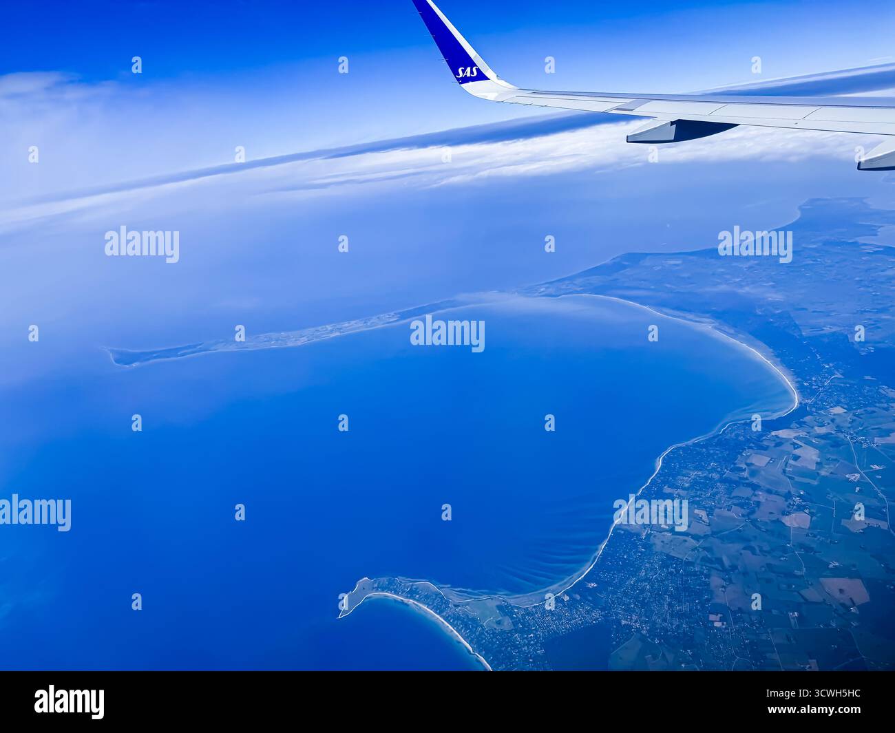 Landing at Copenhagen Airport, Denmark - Smartphone Captured Stock Image