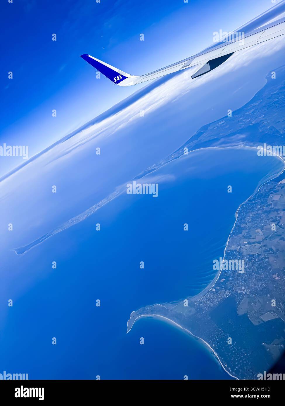 Landing at Copenhagen Airport, Denmark - Smartphone Captured Stock Image