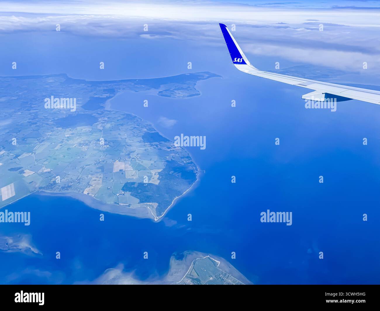 Landing at Copenhagen Airport, Denmark - Smartphone Captured Stock Image