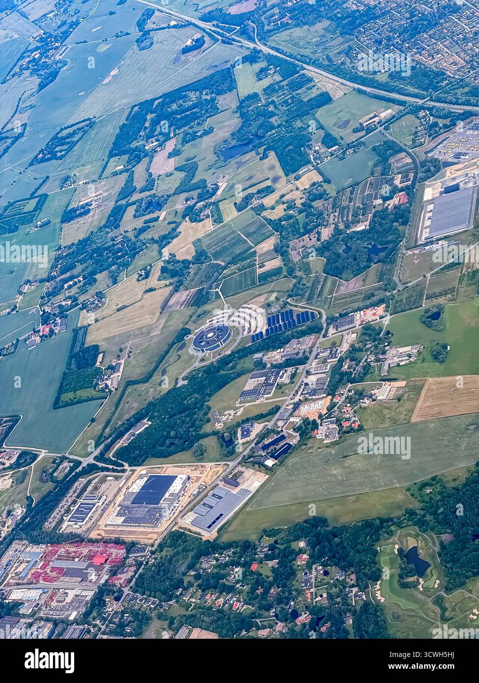 Landing at Copenhagen Airport, Denmark - Smartphone Captured Stock Image
