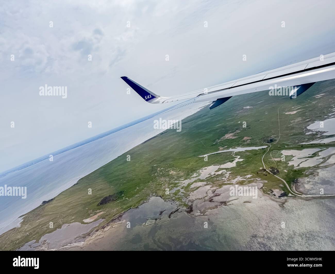 Landing at Copenhagen Airport, Denmark - Smartphone Captured Stock Image