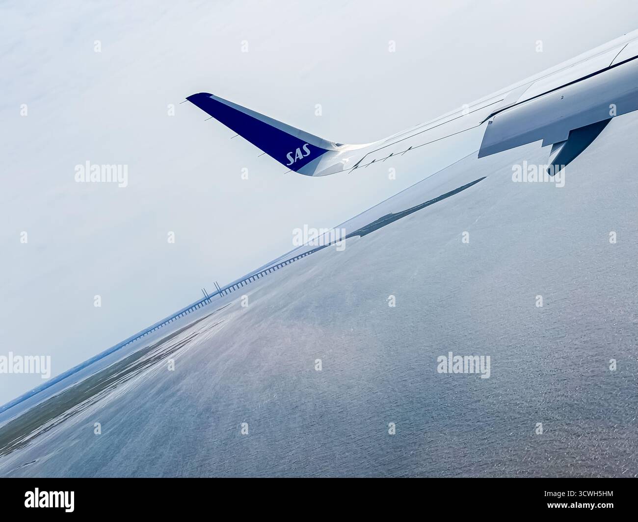 Landing at Copenhagen Airport, Denmark - Smartphone Captured Stock Image