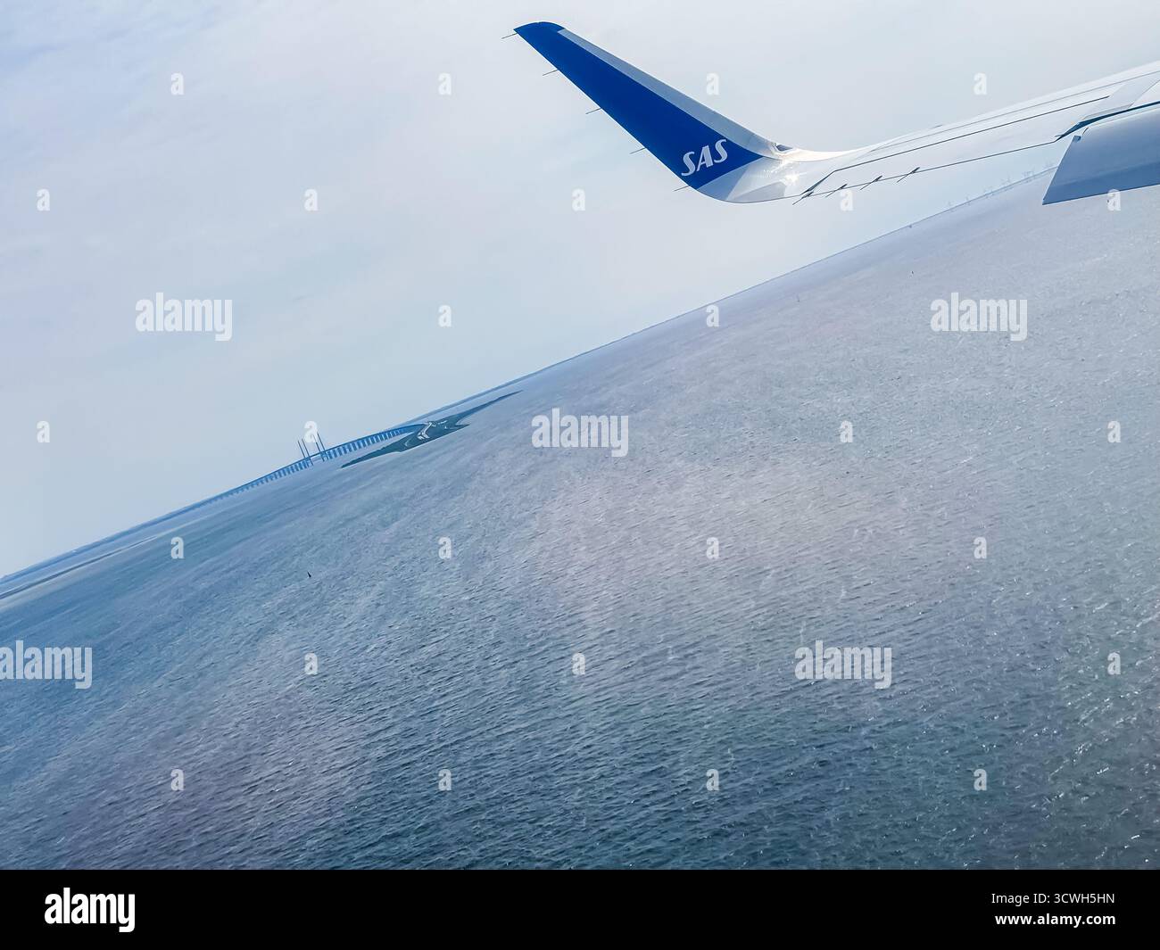 Landing at Copenhagen Airport, Denmark - Smartphone Captured Stock Image